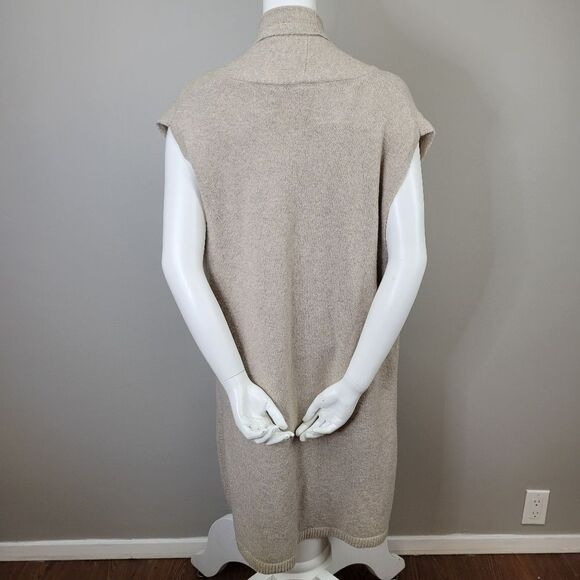 Time and Tru Tan‎ Open Front Sleeveless Duster Cardigan Size M - Picture 3 of 7